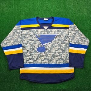 St Louis Blues Jersey Mens Large Military Digital Camo NHL Hockey Pullover